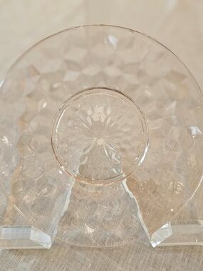 Vintage Jeannette Cube Cubist Pink Depression Glass Bread Dessert Plate 6"